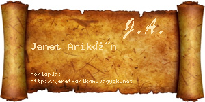 Jenet Arikán névjegykártya